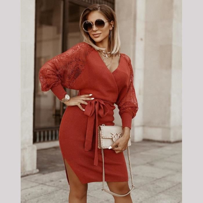 Pull top robe rouge