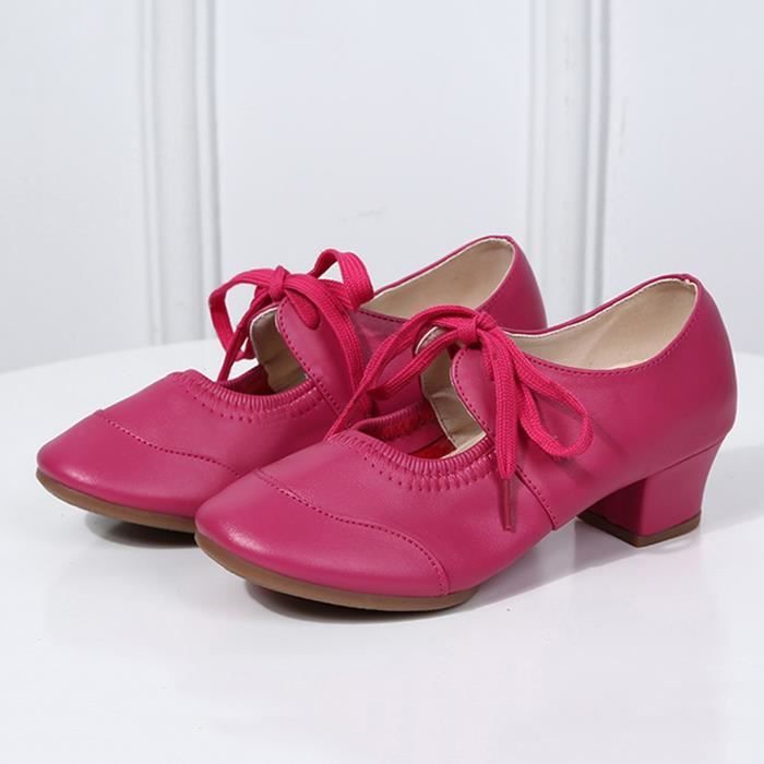 chaussures de danse latine pour femmes talons hauts chaussures de danse modernes haut brillant rose vif