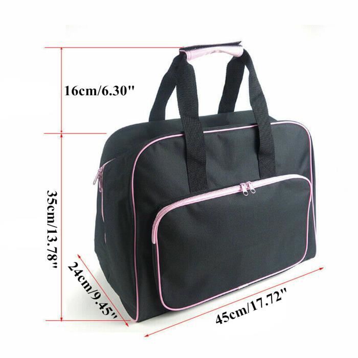 Haude Multifonctionnel Le Sac de Machine Une Coudre de Sac de Rangement Mallette de Transport avec Poche Stockage de L/'Artisanat Outils de Couture Sacs Une Main Nouveau Noir Rose