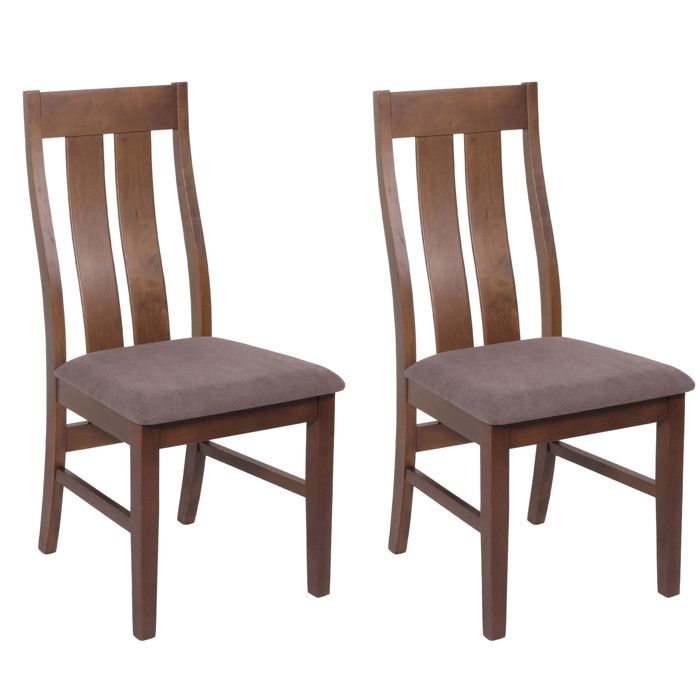 Lot de 2 chaises de salle à manger HWC-M58 chaise de cuisine fauteuil chaise tissu/textile bois massif - structure fon Lot de 2 chaises de salle à manger HWC-M58 chaise de cuisine fauteuil chaise tissu/textile bois massif - structure fon