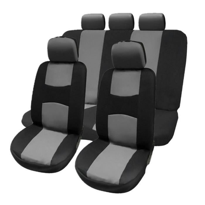 Housses Siège Avant Smart Fortwo W450 W451 W453 – Lot De 2 Noir/Gris Clair Avec Logo Rebeca Shop