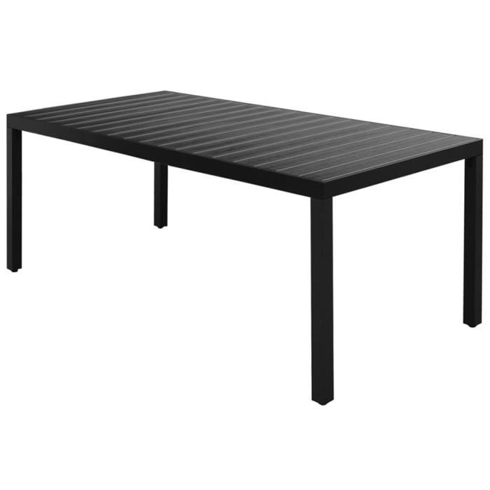 Tables D Exterieur Table A Manger De Jardin Wpc Aluminium 185 X 90 X 74 Cm Noir Achat Vente Ensemble Table Et Chaise De Jardin Tables D Exterieur Table A Cdiscount