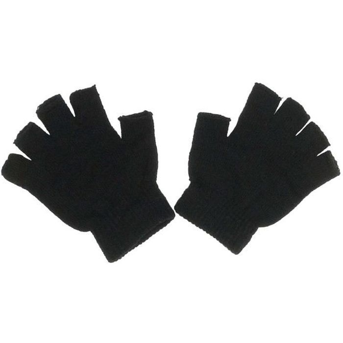 1 paire de Gants noir en laine pour HOMME hiver froid man gloves black cold NEUF 