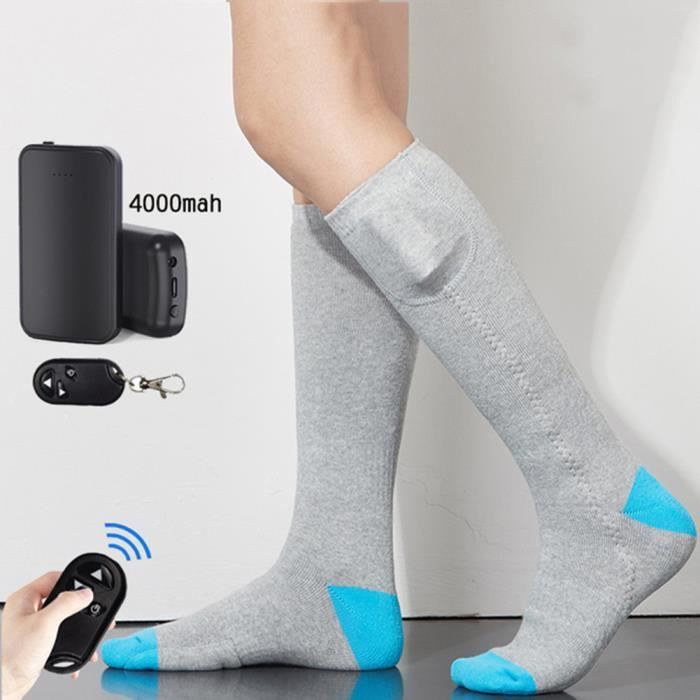 Chaussette Chauffante Lectriques Avec Tlcommande, Rechargeable Batterie  Chaussettes Chauffantes, 3 Rglages De Chaleur, Chaussettes Chaude D'hiver  En C-- 