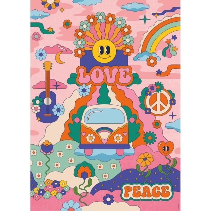 Puzzle 1000 pièces : Hippie style Cha cha Pop Ravensburger Nathan - vue 2