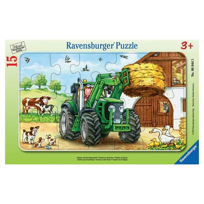 Puzzle cadre Ravensburger - Tracteur à la ferme - 15 pièces