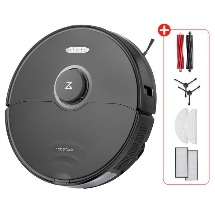 Roborock S8 Aspirateur Robot Laveur Noir Double Brosse 3D Lumière