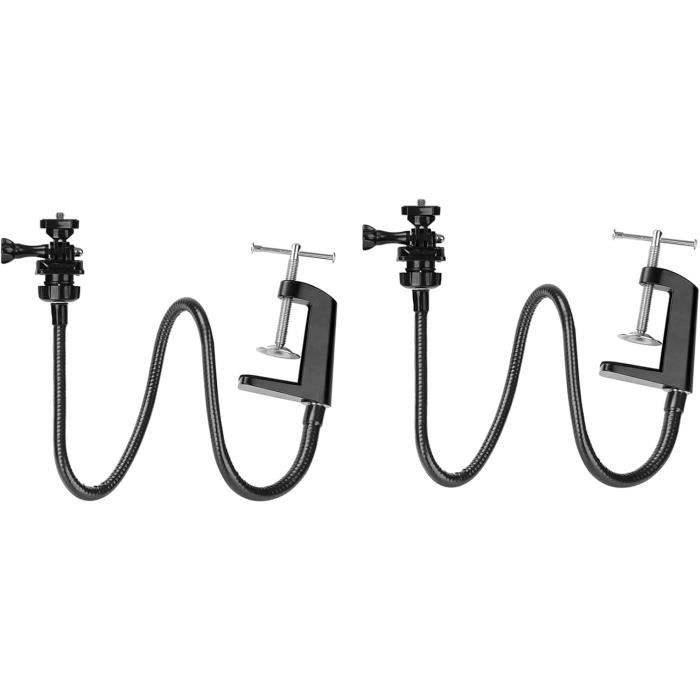 Support Flexible Pour Caméra/webcam Avec Pince - Col De Cygne Réglable, Fixation 1/4" - Compatible EufyCam, Babyphones, Etc.
