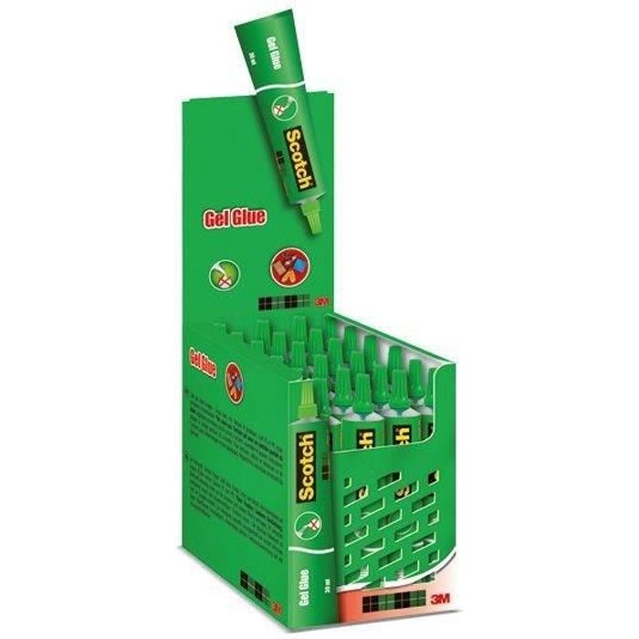 SCOTCH  FS910052737 Tube de colle gel 30 ml Transparent Lot de 24