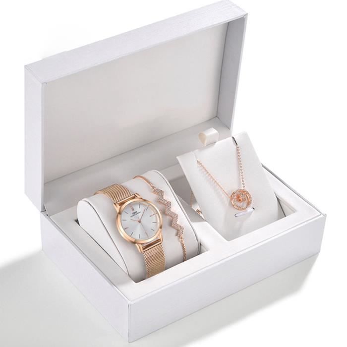 Ensemble Montre Et Bracelet Femme En Or Rose Avec Paillettes - Habillée - Neuf Avec Étiquettes