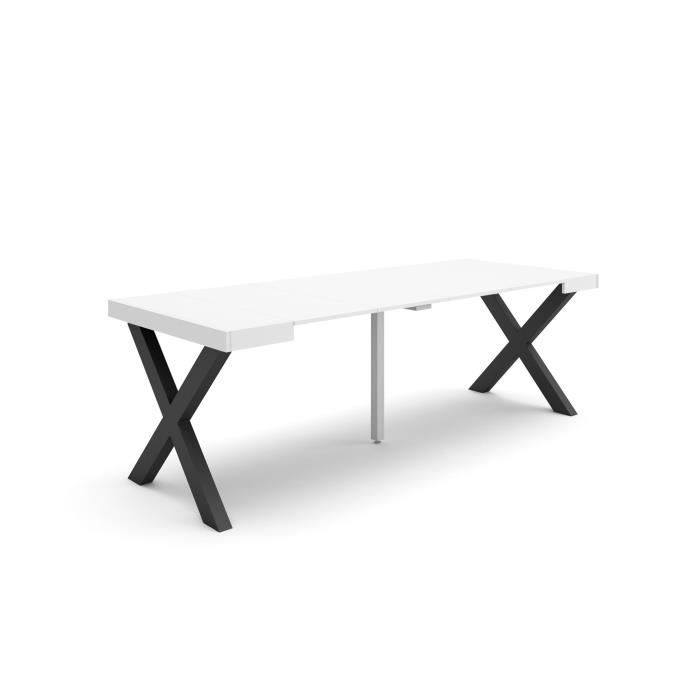 Table console extensible, 220, Pour 10 personnes, Pieds bois massif