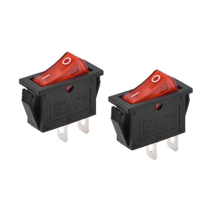 Interrupteur Bascule Miniature Rouge 2 Broches (ON/OFF) - Lot De 5 Pièces - 250V/3A AC - Neuf Uxcell