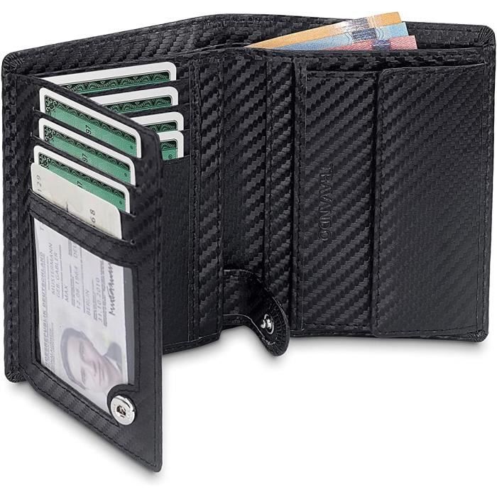TRAVANDO Portefeuille Magique Vegas - 7 Rangements Cartes, Blocage RFID, Ultra Fin Avec Élastiques - Cadeau Homme Designed In Germany