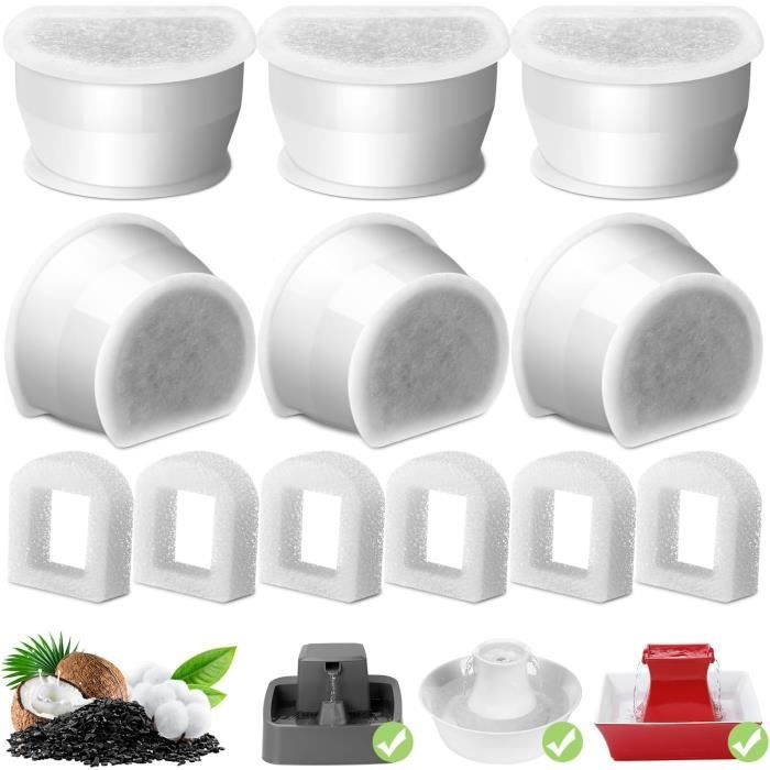 4 Pièces Filtre Fontaine à Eau pour Chat, Filtre en Mousse de Rechange, Fontaine Mousse éponge