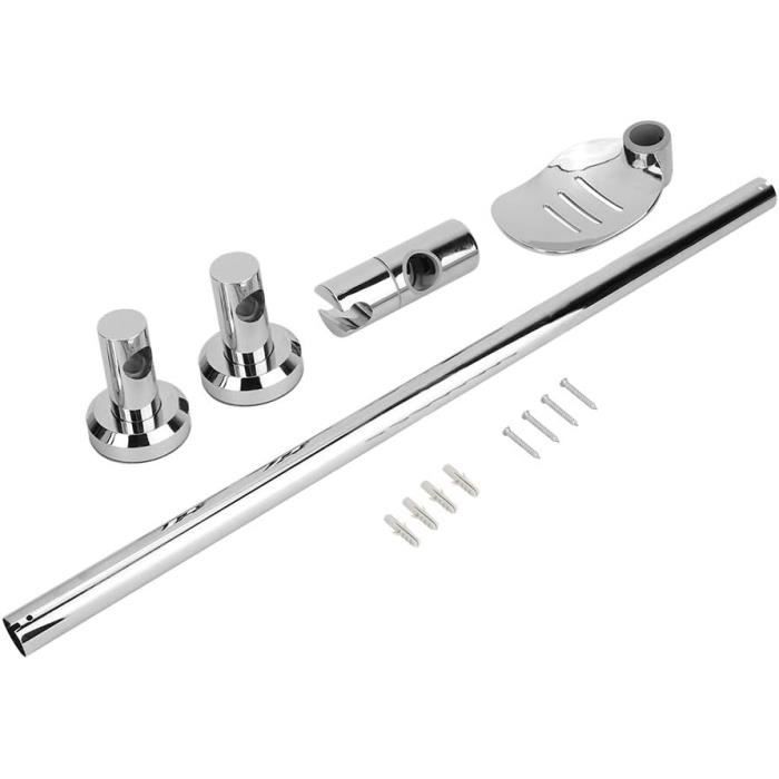 Barre coulissante pour douche avec arrivée d'eau murale Acier - TRES