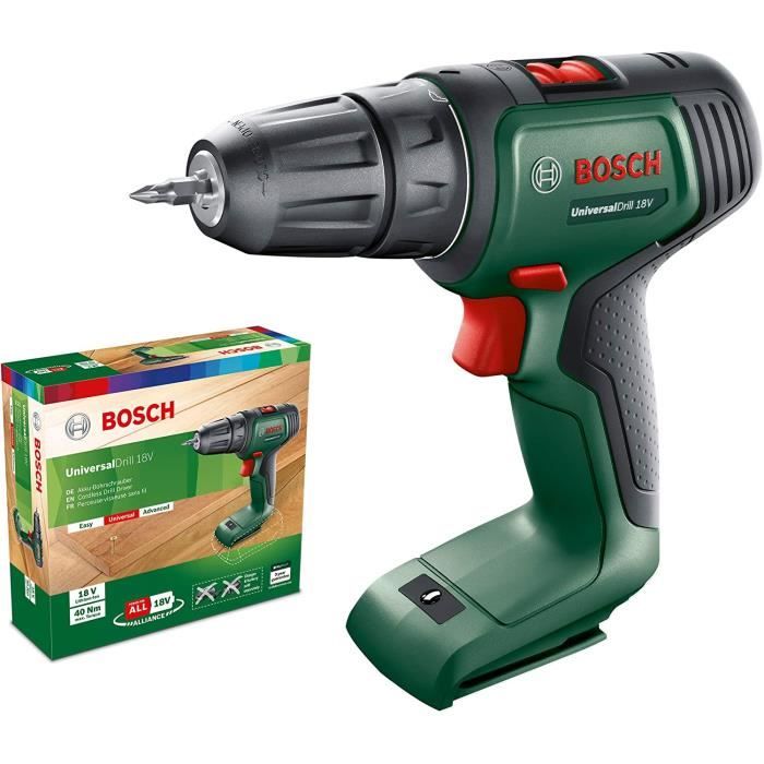 Perceuse-visseuse Sans-fil Bosch - UniversalDrill 18 (1 Batterie 1,5 Ah, 1 Chargeur, 1 Embout De