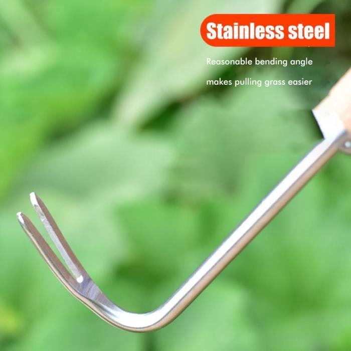 Désherbeur Manuel Shyllin Multifonction - Outil Jardin Acier Inoxydable, 34 Cm, Pour Sarcler, Planter, Mesurer