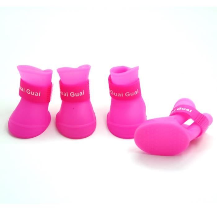 Meilleurs prix pour Bottes de Pluie en Caoutchouc pour Chien - SWAREY - Taille L - Rose - Protection Imperméable Confortable