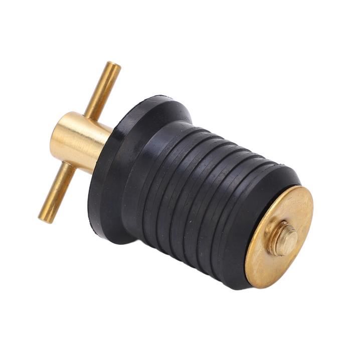 Bouchons De Vidange Bateau T-Shape 3/4" & 1-1/4" - Caoutchouc Avec Poignée Laiton - Twist & Lock