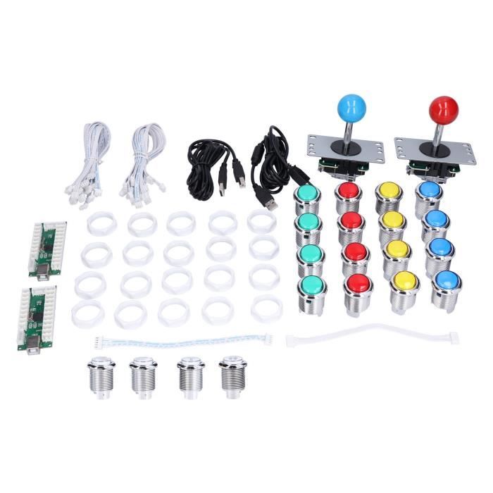 Hikig Arcade DIY Kit LED, Encodeur USB Zero Delay Joystick à 8 Directions 5V Boutons LED Arcade pour Raspberry Pi Project et Autres Jeux de Combat (Jaune