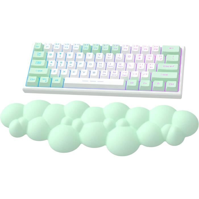 ATTACK SHARK Cloud Ensemble Repose-Poignet Tapis Souris + Sous-Verre - Ergonomique Mignon Vert Clair