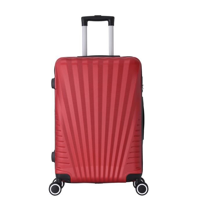 Valise Taille Moyenne 4 roues 65cm Rigide Bordeaux - Elegance - Trolley ADC