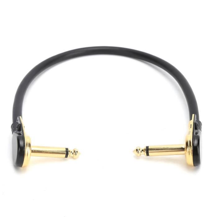 Câble Guitare 6,35 Mm Tressé Kevlar — 3 M, Blindage Multiple, Prise Droite Et Coudée, Pour Basse, Ampli, Pédale (noir & Bleu)