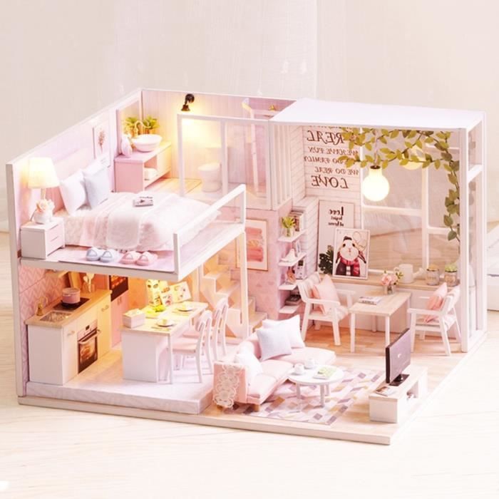 Xianreng Kit de maison de poupées miniatures de bricolage pour adultes pour  construire un kit de maison mini de bricolage avec des meubles Musique Kit  de maison miniature de bricolage avec des