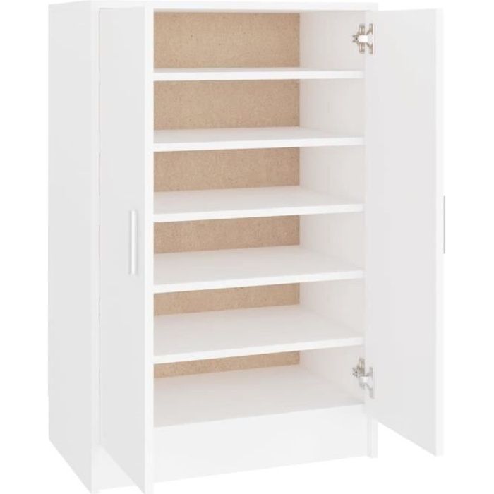Armoire à chaussures - VINGVO - SWT(808927) - Blanc - 60x35x92 cm - 2 portes