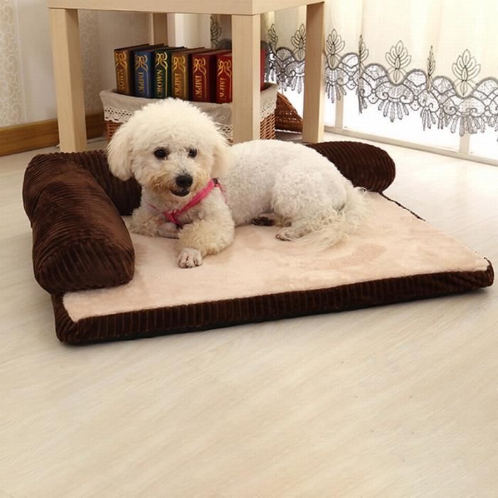 Meilleurs prix pour Coussin Panier Corbeille pour Chien Chat Déhoussable Couchage Souple S-XL brun M(68x53x17cm)