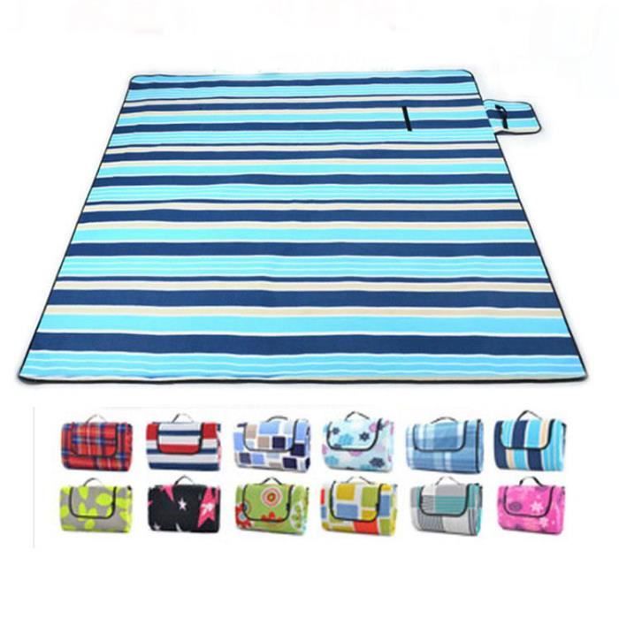 2x2m Grand Format Tapis De Plage Impermeable Pliable Camping Pique