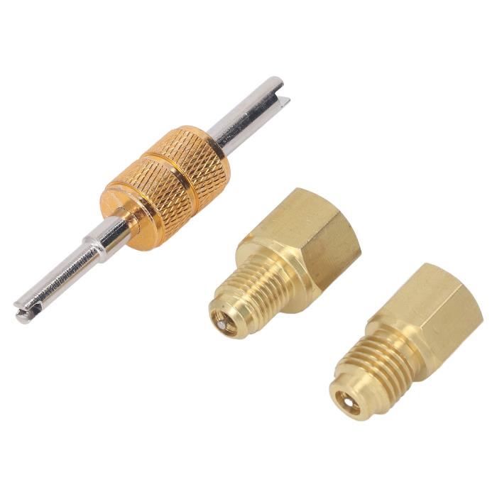 Vanne De Réservoir De Réfrigérant SAE 1/4" - Vanne Climatisation Anti-Fuite En Cuivre