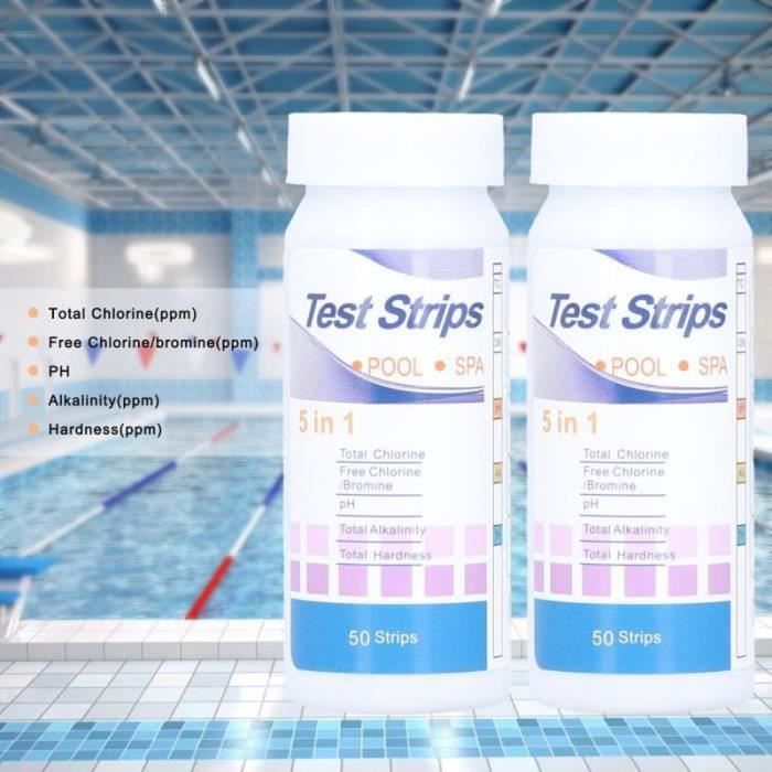 Bandelettes Test Salinité Piscine - 50 Tests - Mesure 0-6000 Ppm - Pour Piscine Et Spa