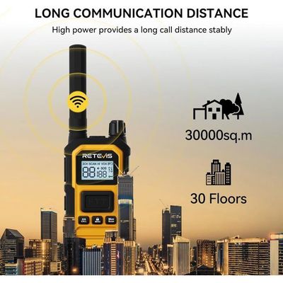 Talkies-Walkies Retevis RB648P Professionnels - IP67, 2000mAh, Portée Étendue, Lot De 4 (Jaune)