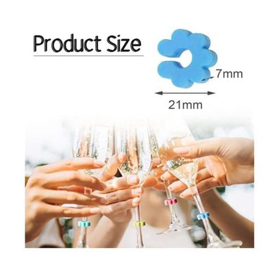 LINTRA 48 Pièces Marqueur De Verre, Marqueurs De Boisson En Silicone, Colorées Marque-Verres, Marqueurs De Tasse Réutilisable Pour Verres, Marque