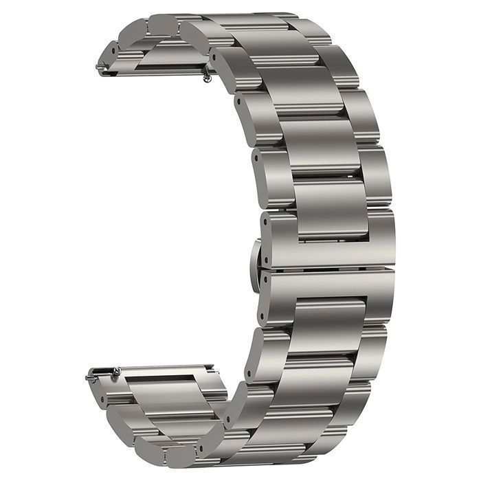 Bracelet Montre Métal Acier Inoxydable 20mm 22mm Boucle Déployante Universel - Hommes Femmes Argent Noir Titane