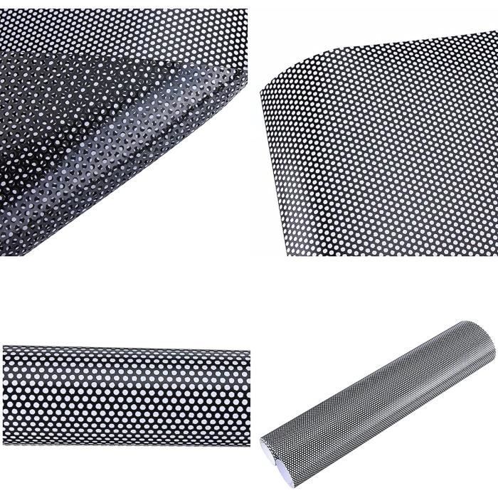 Film Vinyle Perforé Noir Pour Phares Voiture - 30cm X 107cm Avec Couteau Et Raclette - Protection & Style