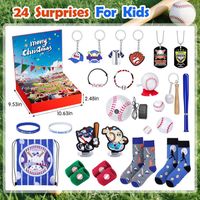 Calendrier De L'Avent Sportif 2025 Pour Enfants/ados - Thème Baseball Et Basket - 24 Surprises - Cadeau De Noël