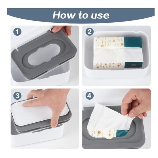 Distributeur Lingettes Humides Kandoo - Boîte étanche 2 Pièces - Rangement Pratique Salle De Bain, Bureau, Voiture