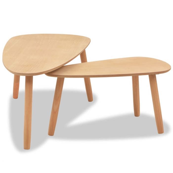 SWEETY Set de 2 tables basses - Bois de pin massif Marron 244733 ...