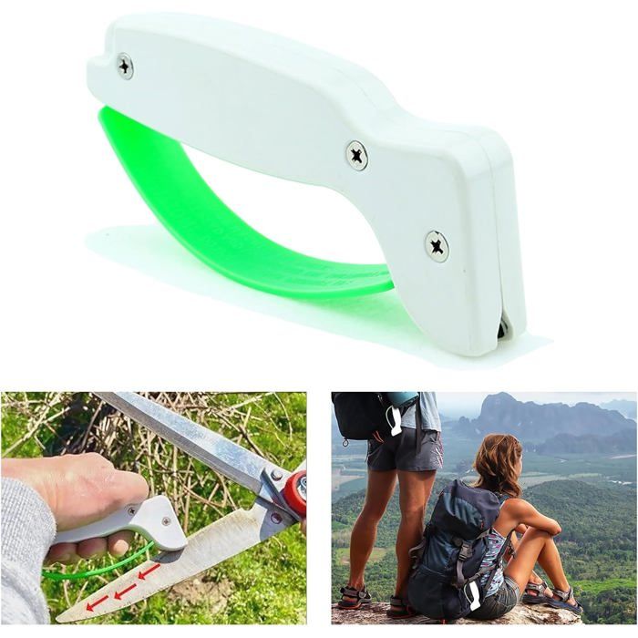 Aiguiseur De Couteaux Hotec - Double Fonction (carbure Et Céramique) - Pour Couteaux Et Ciseaux - Compact Et Pliable - 12