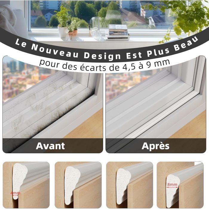 Ruban D'étanchéité En Mousse Auto-adhésif - 7 Pieds (env. 2,1m), Blanc, 10mm épais, Marque Uxcell