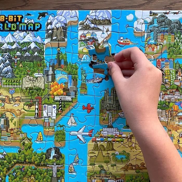 Puzzle Enfant 5 Ans-8 Ans-Puzzle Carte Du Monde Enfant 180 Pieces Dans Un  Style Rétro 8 Bits-Carte Du Monde Puzzle Ans 5[u1350] - Cdiscount Jeux -  Jouets