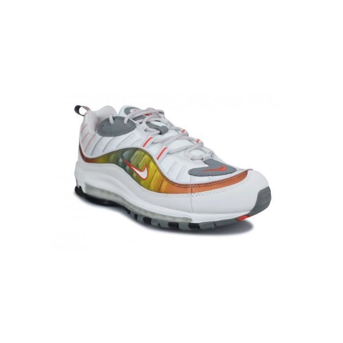 Basket Nike Air Max 98 Se Blanc Homme Textile Lacets Blanc
