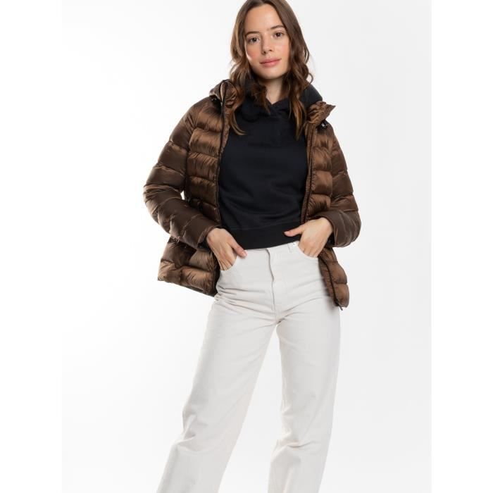 North Wood Doudoune legere jamie femme chocolat Chocolat Cdiscount Pret a Porter