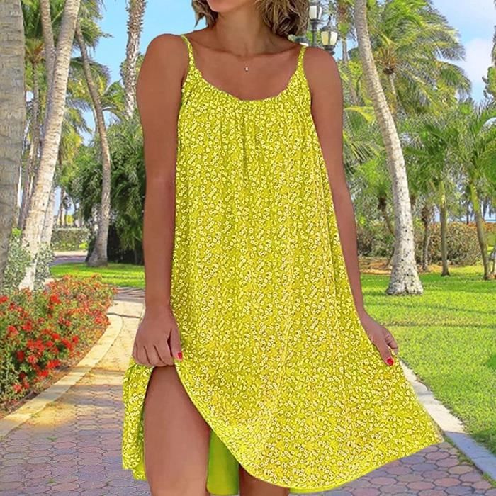Robe de plage jaune hotsell
