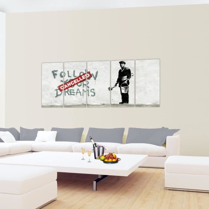 Novart Tableaux Mural Banksy - Ensemble 6 Images - Prêt à Accrocher Sans Cadre - Déco Moderne Salon Ou Chambre