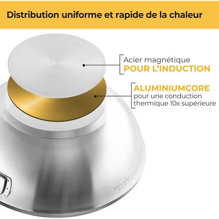 Marmite électrique 4 Compartiments - 6 Litres, 2000W - Pour Fondue, Cuisson Vapeur Et Plats Multiples