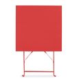 Table de jardin pliante - Acier - Oviala - Rouge - 60 x 60 x 71 cm-3