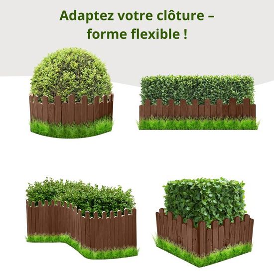 Floranica Rollborder Clôture eois Flexible 203cm Hauteur: 30cm Brune